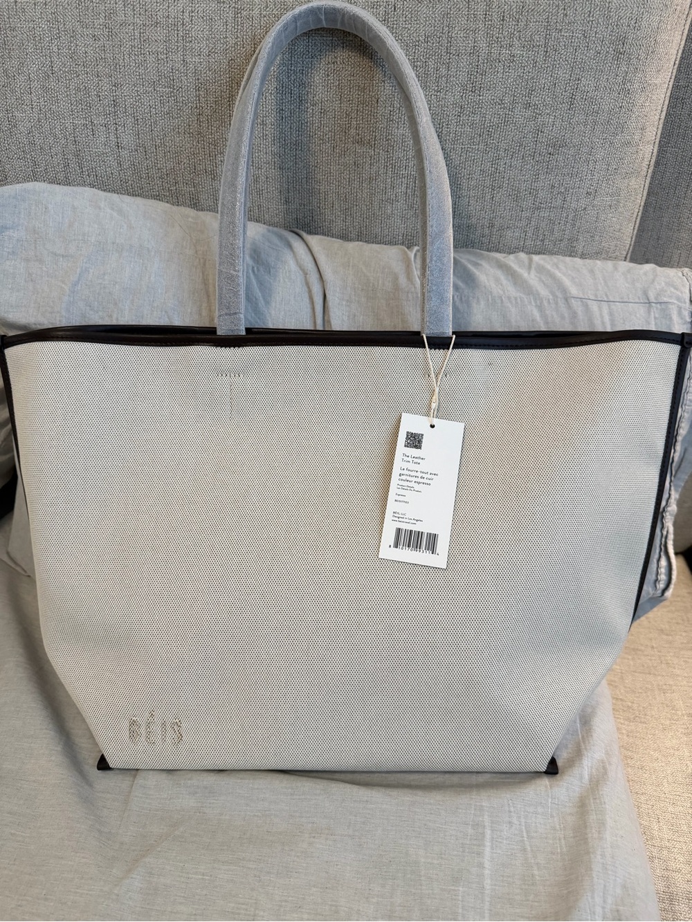 BEIS Canvas and Leather Trim Tote in Espresso - Picture 4 of 8